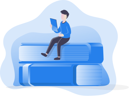 Person som läser på en bok